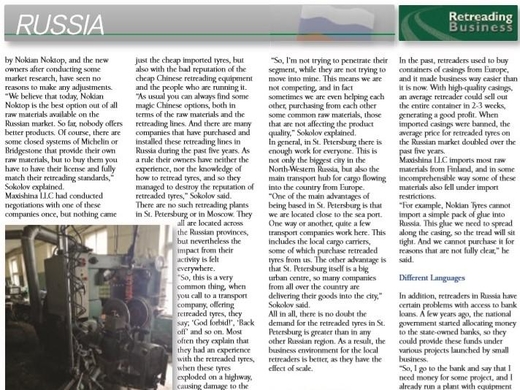 Статья про наш завод по восстановлению грузовых шин из европейского журнала часть 2